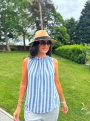 Blue Striped Sleeveless Top Tiana