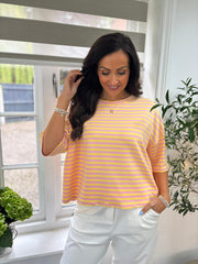 Pink & Yellow Striped Tee Suri