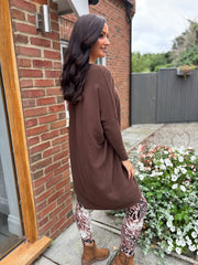 Chocolate Ribbed Knit Dress Yasmin