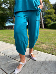 Teal Barrel Leg Joggers Clarice