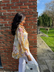 Butter Yellow Floral Pussy Bow Blouse Isla