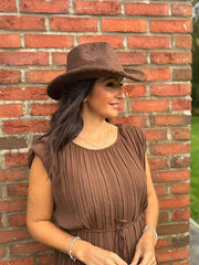 Chocolate Boucle Cowboy Hat