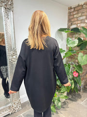 Black Sequin Patch Sweatshirt Dress Mai