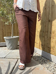 Chocolate Wide Leg Trousers Margot