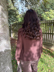 Chocolate Pleat Detail Chiffon Blouse Molly