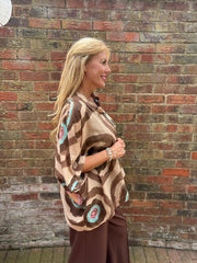 Camel Tie Dye Print Blouse Katherine