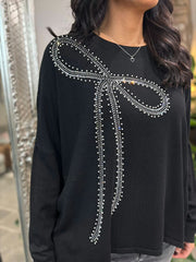 Black Embellished Bow Jumper Kelsey