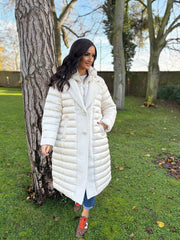 Stone Premium Quilted Longline Coat Amanda