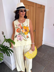 Lemon Sleeveless Floral Co-Ord Daphne