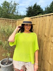 Lime Cotton Reverse Seam Knit Jo