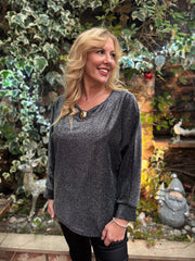 Silver Shimmer Brooch Top Peggy