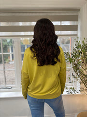 Olive Ruffle Sleeve Sweatshirt Ava