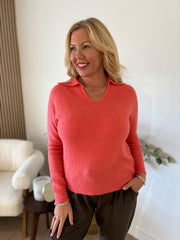 Coral Collared Knit Paula