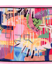 Candy Pink Vibrant Pattern Neck Scarf