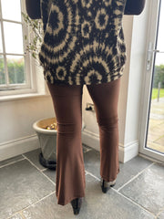Chocolate High Waist Flared Leggings