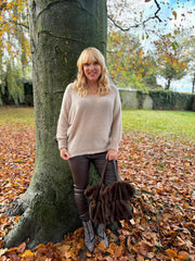 Stone Shimmer V Neck Knit Seren