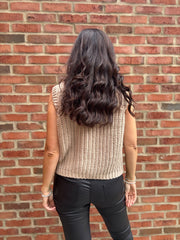 Mocha Chunky Knit Waistcoat Clara