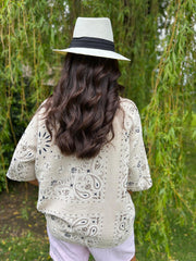 Stone Paisley Bubble Cotton Top Quinley