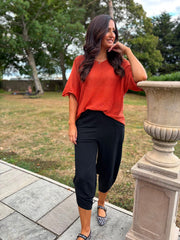 Rust Reverse Seam Knit Georgina