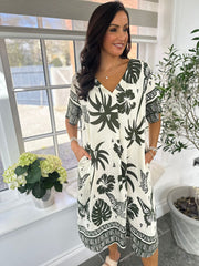 Green Tropical Butterfly Dress Jodie