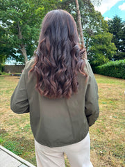 Khaki High Neck Jacket Mila