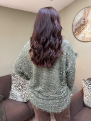 Khaki Eyelash Knit Skye