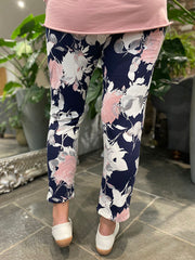 Navy Rose Print Joggers Tillett s