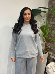 Grey Diamante Sweat Top Nina
