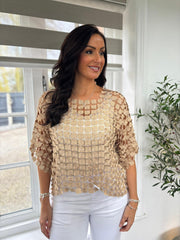 Gold Shimmer Flower Top Sarina