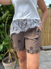 Chocolate Polka Dot Shorts Tiana