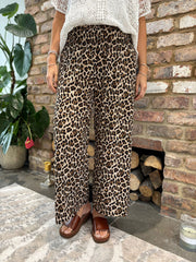 Shimmer Leopard Wide Leg Trousers