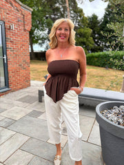 Chocolate Handkerchief Tube Top Tina