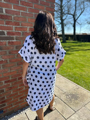 White Polka Dot Bubble Cotton Dress Mandy