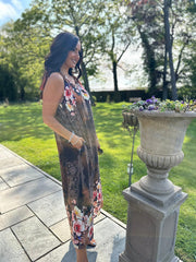 Chocolate Sparkle Bloom Maxi Dress Keeley