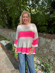 Winter White Striped Knit Pamela