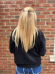 Black Chenille Half Zip Jumper Hazel