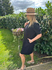 Black Button Detail Dress Helena