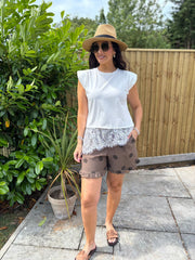 White Lace Hem Top Yasmin