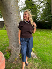 Chocolate Ribbed Detail Knit Petra