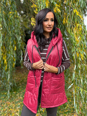 Red Quilted Gilet Bella