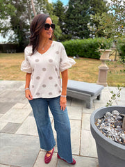 Stone Polka Dot Top Amber