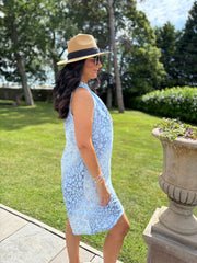 Blue Ombre Leopard Dress Tiana