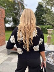 Black Daisy Knit Harmony