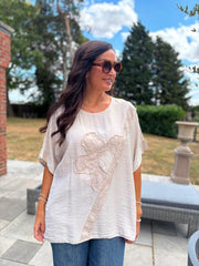 Stone Embroidered Floral Top Frankie