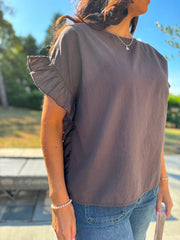 Chocolate Ruffle Top Maisie