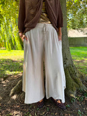Stone Wide Leg Pull on Silvia Trousers