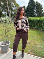 Chocolate Wave Tie Cardi Shona