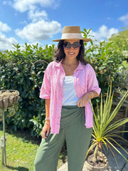 Pink Lace Detail Blouse Hattie
