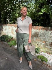Stone Collared Short Sleeve Knit Annie