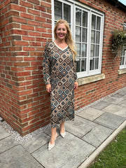 Teal Diamond Shimmer Dress Freya